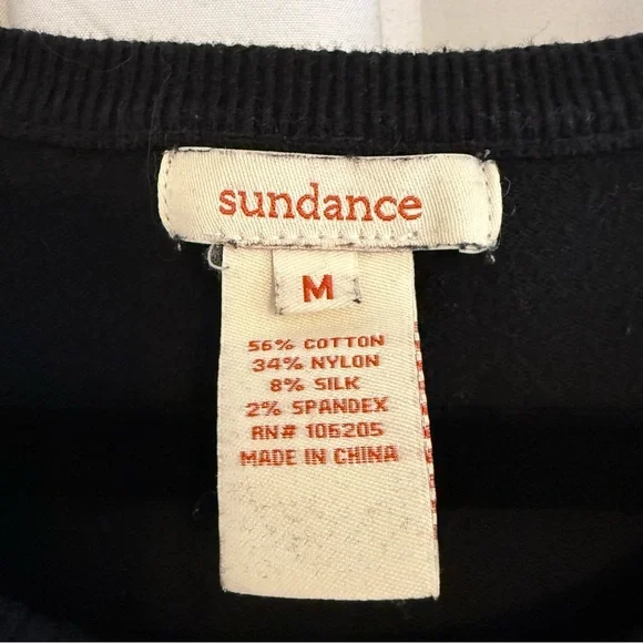 Sundance Black Knit Pocket Dress Cotton Silk Blend Medium - Picture 2 of 12